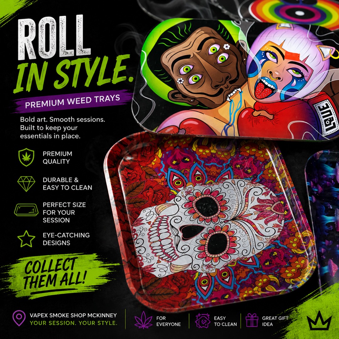 Rolling trays, cigars and smoke shop accessories at Vapex Smoke Shop McKinney