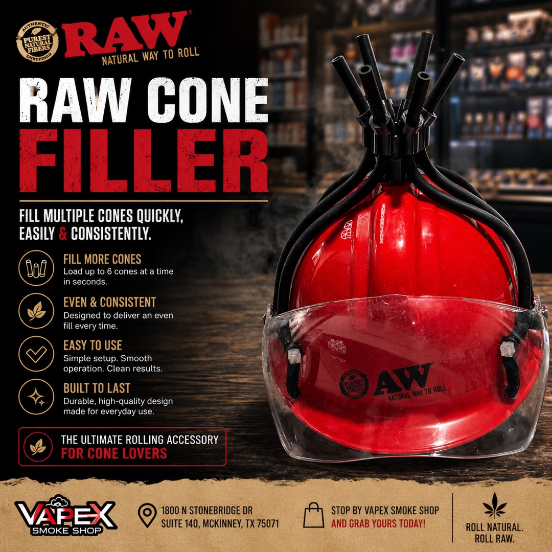RAW cone filler and rolling accessories at Vapex Smoke Shop McKinney