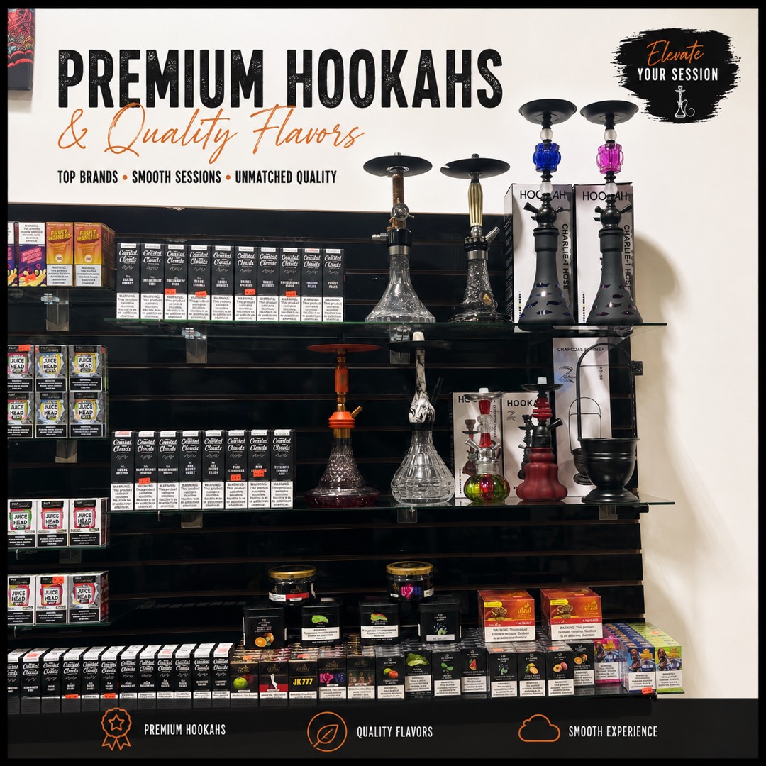 Premium hookahs and shisha flavors at Vapex Smoke Shop McKinney